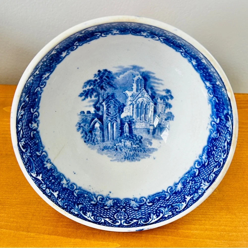 RARE Petrus Regout & Co Holland Abbey Pattern Blue Bowl